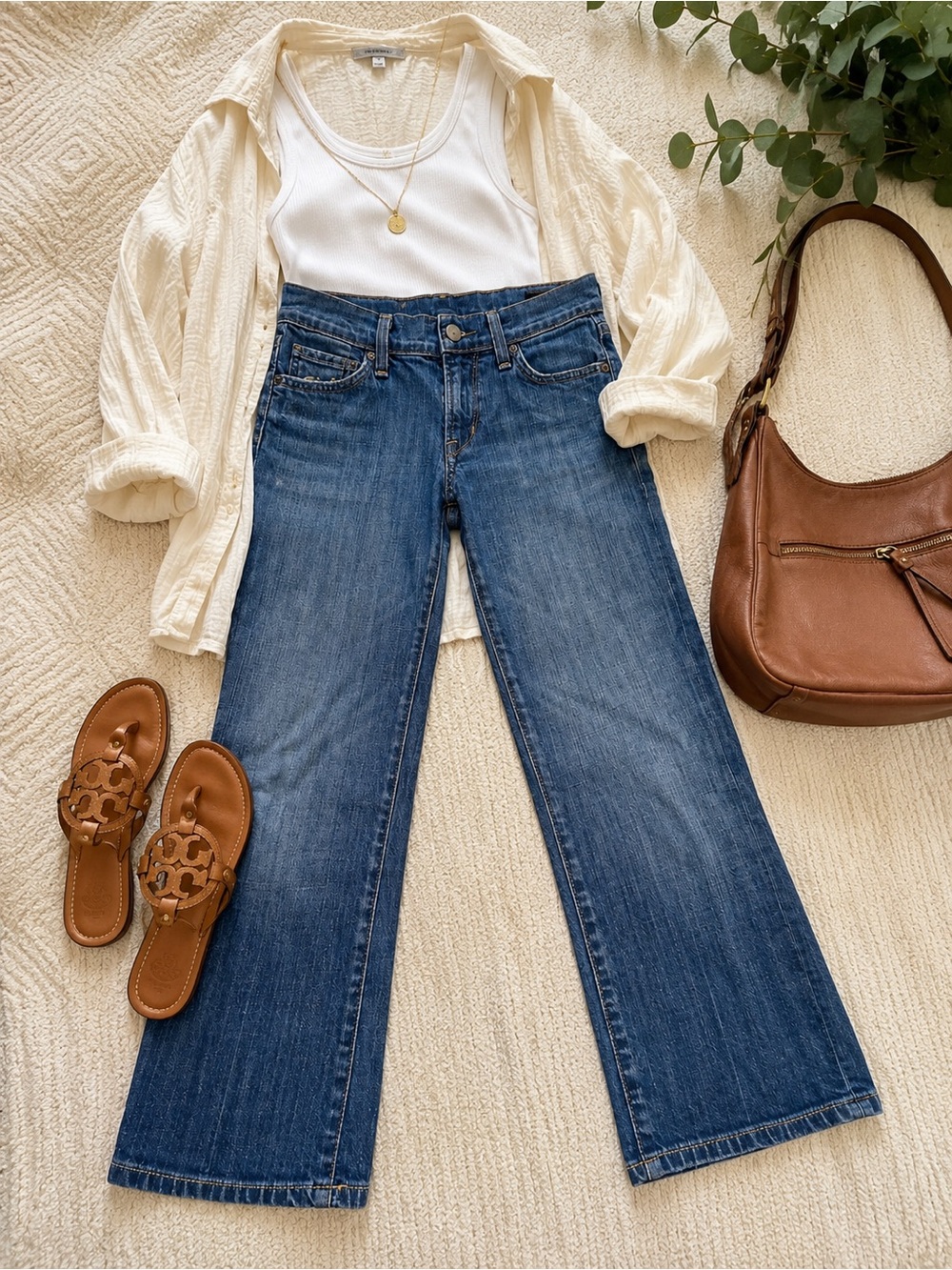 Citizens Of Humanity Medium Blue Wide-Leg High-Rise Jeans